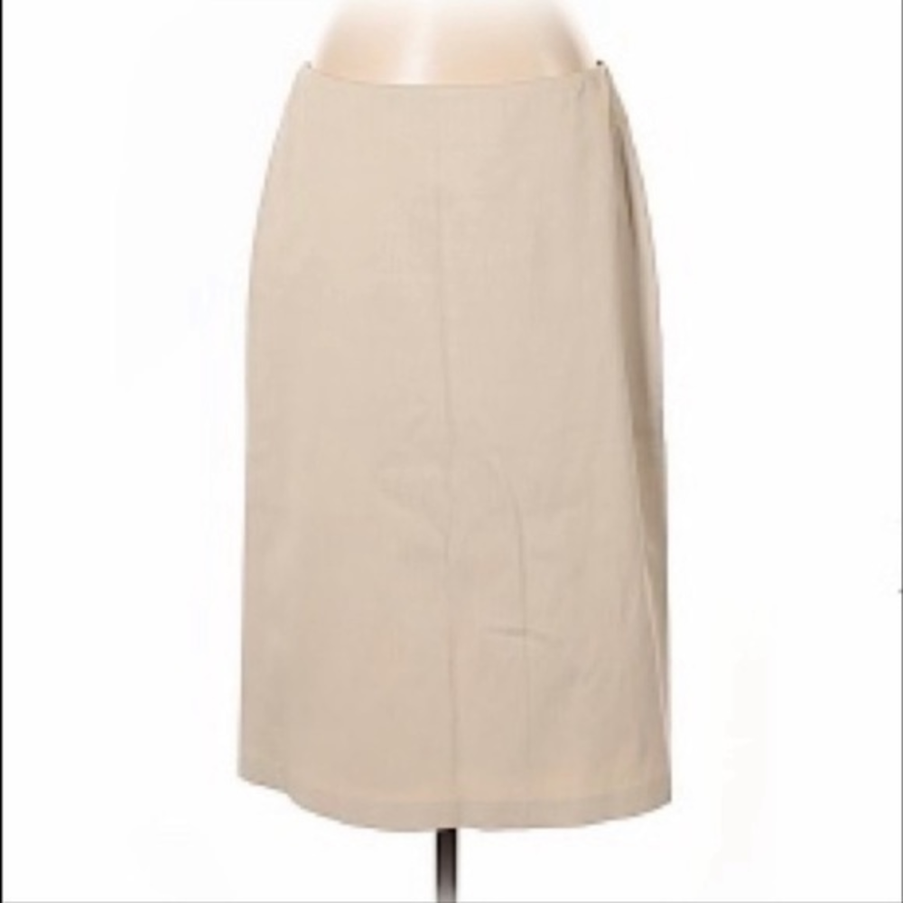 Alexander McQueen 42 (12/L US) cream 100% cotton back flared hem‎ midi skirt